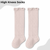 Baby Knee High Socks for Baby Soft Cotton Non-Slip and Stylish Designs (Pink)